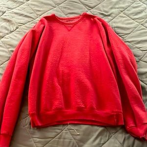 A red sweatshirt